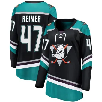 Women's James Reimer Anaheim Ducks Alternate Jersey - Black Breakaway