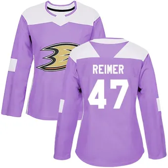 Women's James Reimer Anaheim Ducks Fights Cancer Practice Jersey - Purple Authentic