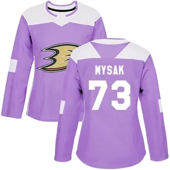 Women's Jan Mysak Anaheim Ducks Fights Cancer Practice Jersey - Purple Authentic