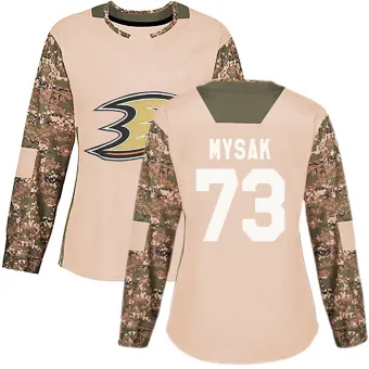 Women's Jan Mysak Anaheim Ducks Veterans Day Practice Jersey - Camo Authentic