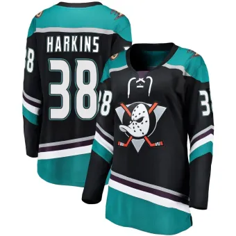 Women's Jansen Harkins Anaheim Ducks Alternate Jersey - Black Breakaway