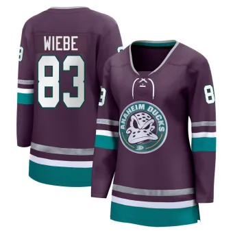 Women's Jaxsen Wiebe Anaheim Ducks 30th Anniversary Premier Jersey - Purple Breakaway