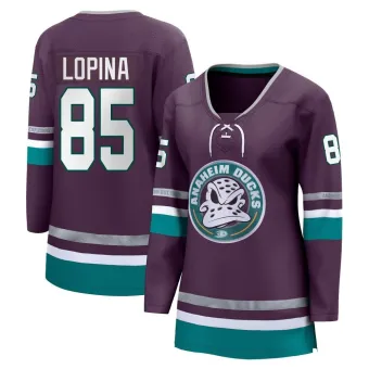 Women's Josh Lopina Anaheim Ducks 30th Anniversary Premier Jersey - Purple Breakaway