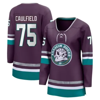 Women's Judd Caulfield Anaheim Ducks 30th Anniversary Premier Jersey - Purple Breakaway