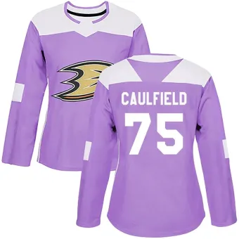 Women's Judd Caulfield Anaheim Ducks Fights Cancer Practice Jersey - Purple Authentic