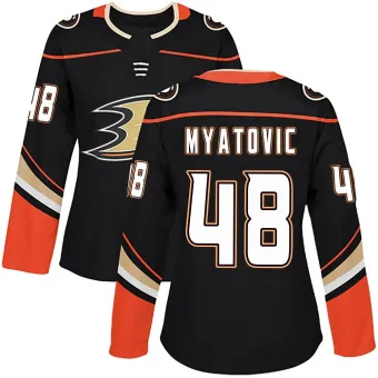 Women's Nico Myatovic Anaheim Ducks Home Jersey - Black Authentic