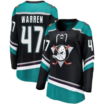 Women's Noah Warren Anaheim Ducks Alternate Jersey - Black Breakaway