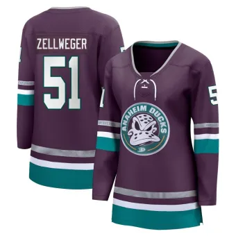 Women's Olen Zellweger Anaheim Ducks 30th Anniversary Premier Jersey - Purple Breakaway