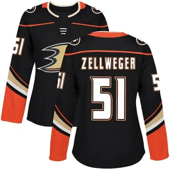 Women's Olen Zellweger Anaheim Ducks Home Jersey - Black Authentic