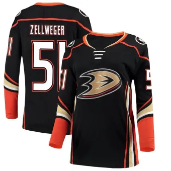 Women's Olen Zellweger Anaheim Ducks Home Jersey - Black Breakaway