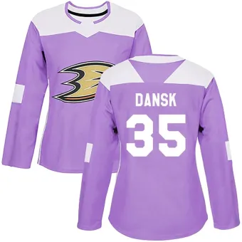 Women's Oscar Dansk Anaheim Ducks Fights Cancer Practice Jersey - Purple Authentic