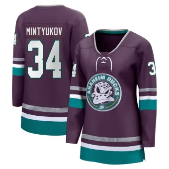 Women's Pavel Mintyukov Anaheim Ducks 30th Anniversary Premier Jersey - Purple Breakaway