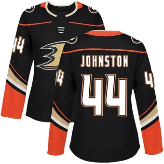 Women's Ross Johnston Anaheim Ducks Home Jersey - Black Authentic