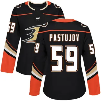 Women's Sasha Pastujov Anaheim Ducks Home Jersey - Black Authentic