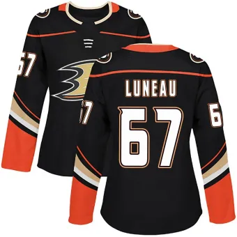 Women's Tristan Luneau Anaheim Ducks Home Jersey - Black Authentic