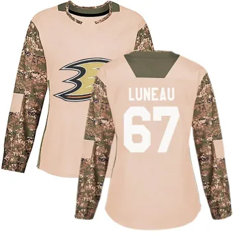 Women's Tristan Luneau Anaheim Ducks Veterans Day Practice Jersey - Camo Authentic