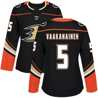 Women's Urho Vaakanainen Anaheim Ducks Home Jersey - Black Authentic