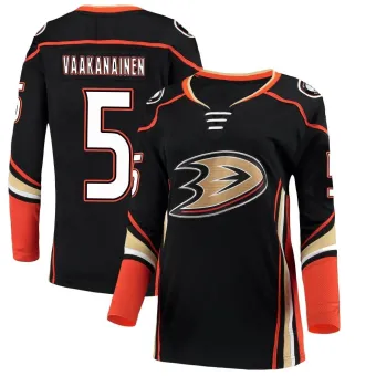 Women's Urho Vaakanainen Anaheim Ducks Home Jersey - Black Breakaway