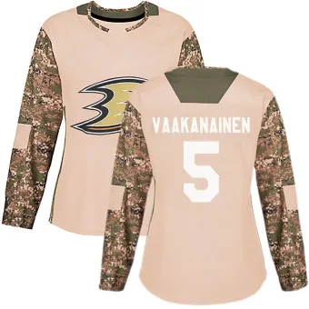 Women's Urho Vaakanainen Anaheim Ducks Veterans Day Practice Jersey - Camo Authentic