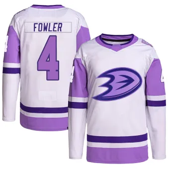 Youth Cam Fowler Anaheim Ducks Hockey Fights Cancer Primegreen Jersey - White/Purple Authentic