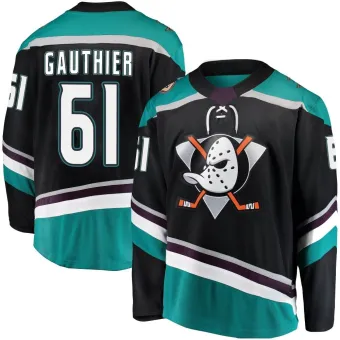 Youth Cutter Gauthier Anaheim Ducks Alternate Jersey - Black Breakaway