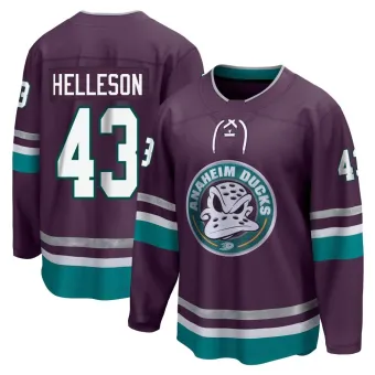 Youth Drew Helleson Anaheim Ducks 30th Anniversary Premier Jersey - Purple Breakaway