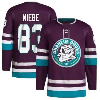 Youth Jaxsen Wiebe Anaheim Ducks 30th Anniversary Primegreen Jersey - Purple Authentic