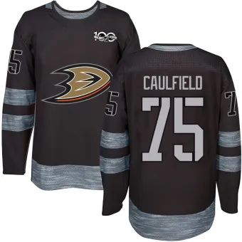 Youth Judd Caulfield Anaheim Ducks 1917-2017 100th Anniversary Jersey - Black Authentic