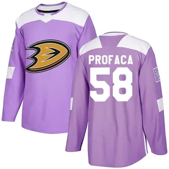 Youth Luka Profaca Anaheim Ducks Fights Cancer Practice Jersey - Purple Authentic