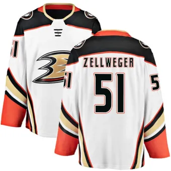 Youth Olen Zellweger Anaheim Ducks Away Jersey - White Breakaway