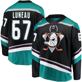 Youth Tristan Luneau Anaheim Ducks Alternate Jersey - Black Breakaway