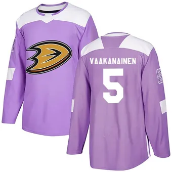 Youth Urho Vaakanainen Anaheim Ducks Fights Cancer Practice Jersey - Purple Authentic